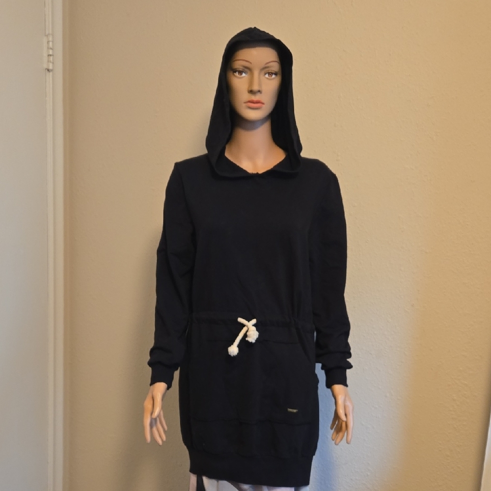 Black Tunic Hooded Women's Top XL New